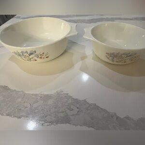 Vintage 1980s Pyrex Blue Iris And Country Bowls Bundle
England